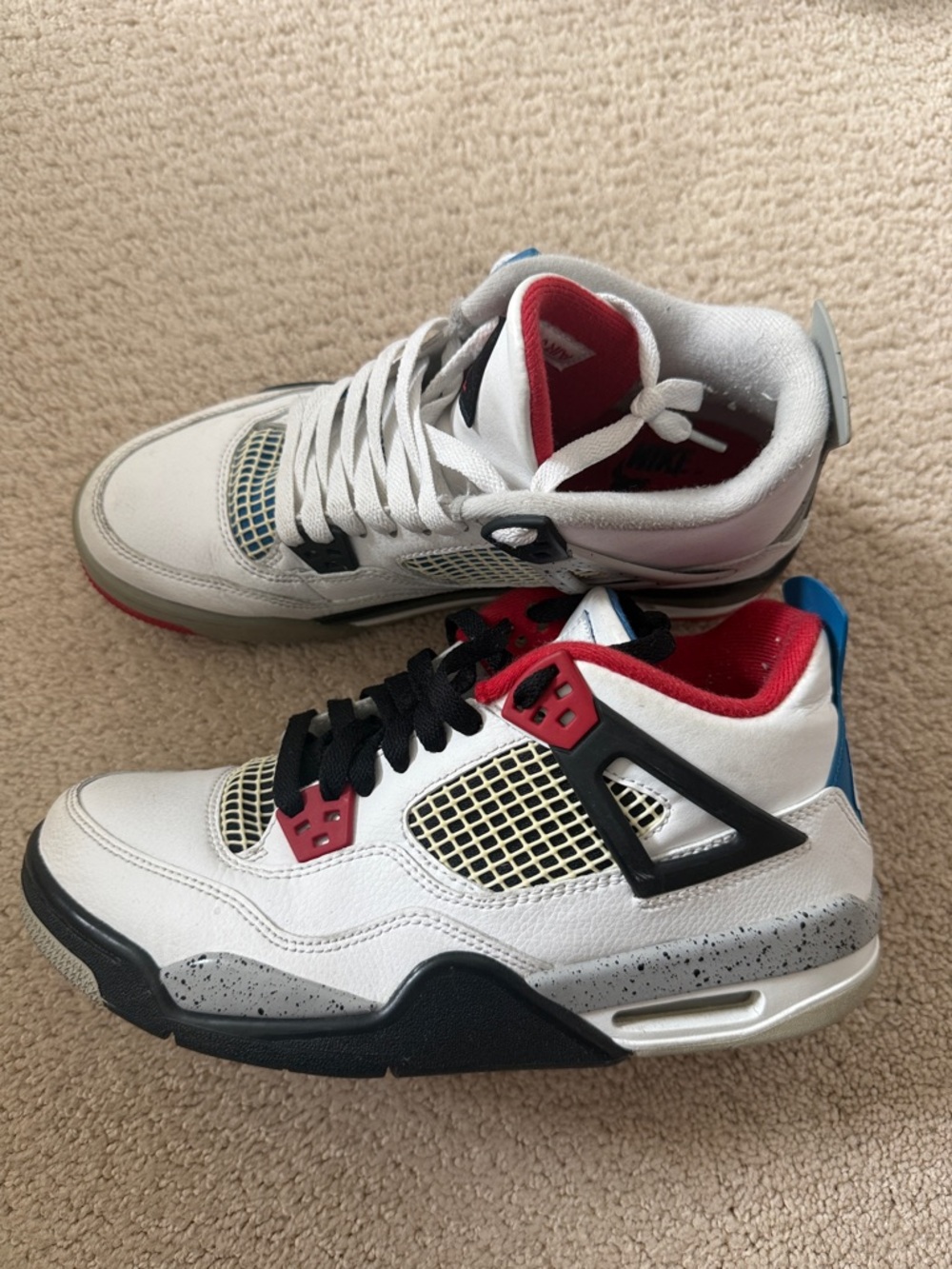 Jordan 4 What The red white and blue no box